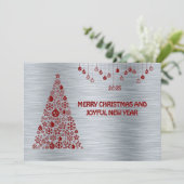 Silver wish card New Year with tree & balls シーズンカード (スタンド正面)