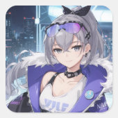 Silver Wolf fan art 1 スクエアシール (正面)