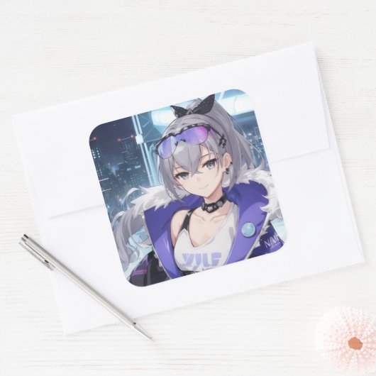 Silver Wolf fan art 1 スクエアシール (封筒)