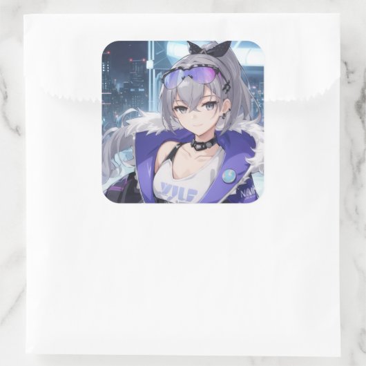 Silver Wolf fan art 1 スクエアシール (バッグ)