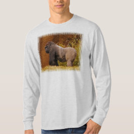 Silverbackのゴリラの写真の長袖のTシャツ Tシャツ