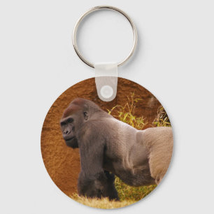 Silverbackのゴリラの写真Keychain キーホルダー