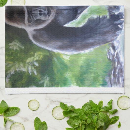 Silverbackのゴリラ キッチンタオル (折り畳み)