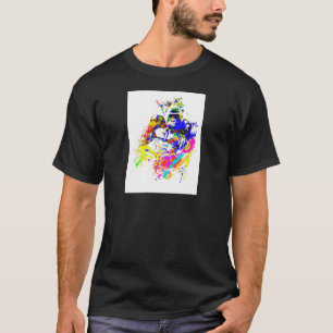 Silverbackの低地のゴリラの(ばちゃばちゃ)跳ねるのペンキの効果 Tシャツ