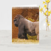 Silverback Gorillaフォトグリーティングカード カード (黄色い花)