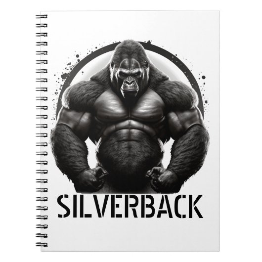 Silverback Gorillaロゴメモ帳 ノートブック (正面)
