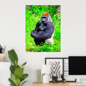 Silverback Gorilla写真絵画ズ ポスター (ホームオフィス)