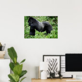 Silverback gorilla poster print ポスター (ホームオフィス)