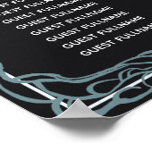 SilverEnchanted Gothic Raven Wedding Seating Chart ポスター (角)