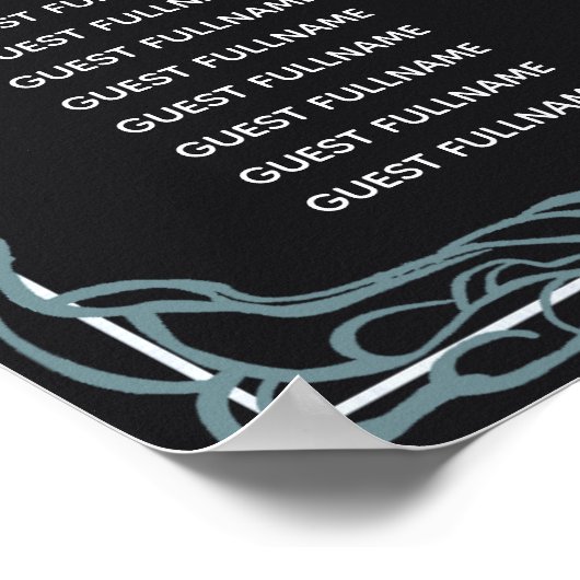 SilverEnchanted Gothic Raven Wedding Seating Chart ポスター (角)