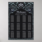 SilverEnchanted Gothic Raven Wedding Seating Chart ポスター (正面)