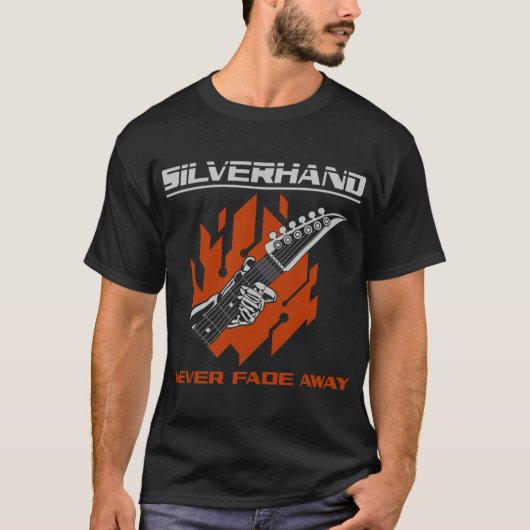 Silverhand Never Fade Away friend retro Tシャツ (正面)