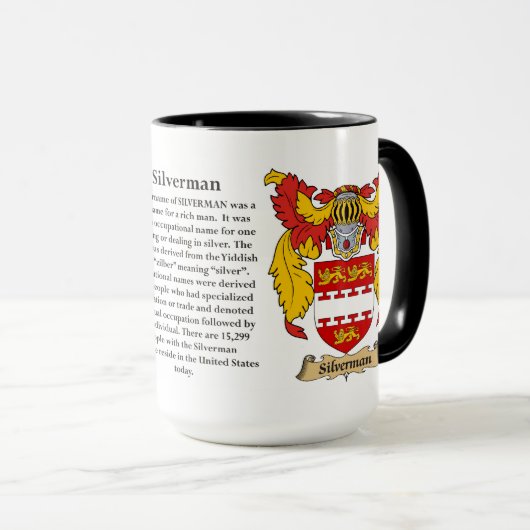 Silverman家族の紋章付き外衣 マグカップ (正面右)