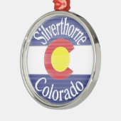 Silverthorneコロラド州の円の旗 メタルオーナメント (左)