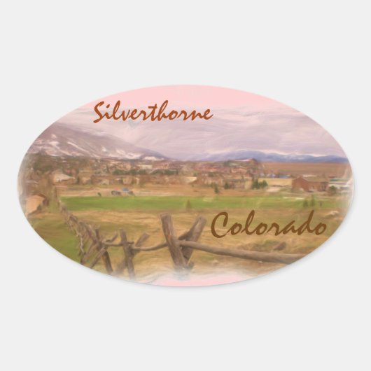 Silverthorne Coloradoステッカー 楕円形シール (正面)