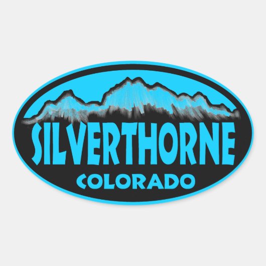 Silverthorne Coloradoブルーオーバルシール 楕円形シール (正面)