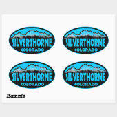 Silverthorne Coloradoブルーオーバルシール 楕円形シール (シート)