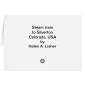 Silvertonへの蒸気の汽車の旅 (裏面横)