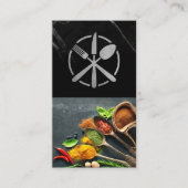 Silverware金ゴールドロゴ |黒い大理石 |スパイス 名刺 (正面)