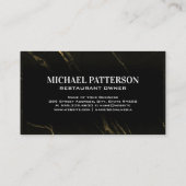 Silverware金ゴールドロゴ |黒い大理石 名刺 (裏面)