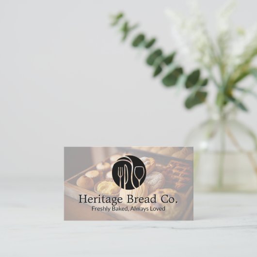 Silverware Logo | Bread Pastries Background 名刺 (スタンド正面)