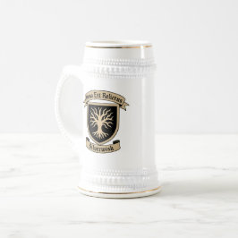 SilverWish Crest and motto Tankard on White&Black ビールジョッキ