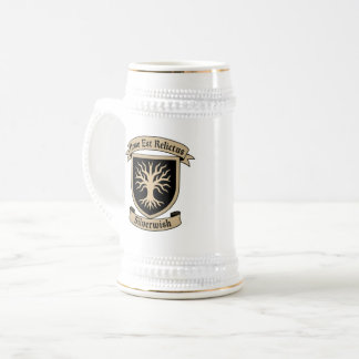 SilverWish Crest and motto Tankard on White&Black ビールジョッキ