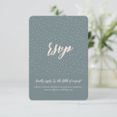 Silvery Eucalyptus応答RSVPの結婚サイトカード 出欠カード (スタンド正面)