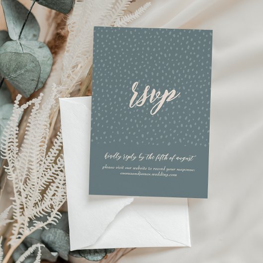 Silvery Eucalyptus応答RSVPの結婚サイトカード 出欠カード