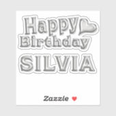 Silvia Happy Birthday silver Aufkleber Sticker シール (シート)