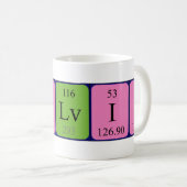 Silvio周期表名mug コーヒーマグカップ (正面右)