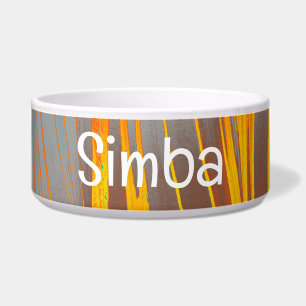 SIMBAとのマーブル抽象芸術ペットボウル文字 ボウル