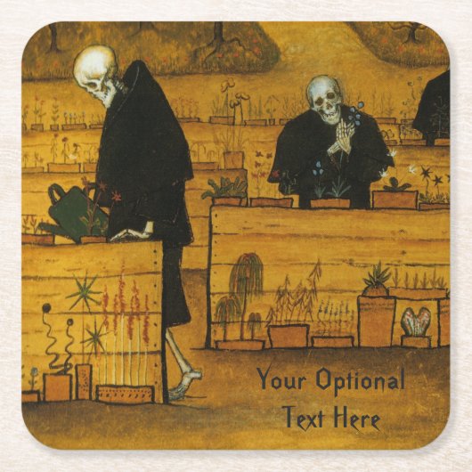 Simbergの死のカスタムのコースターの庭 スクエアペーパーコースター (正面)