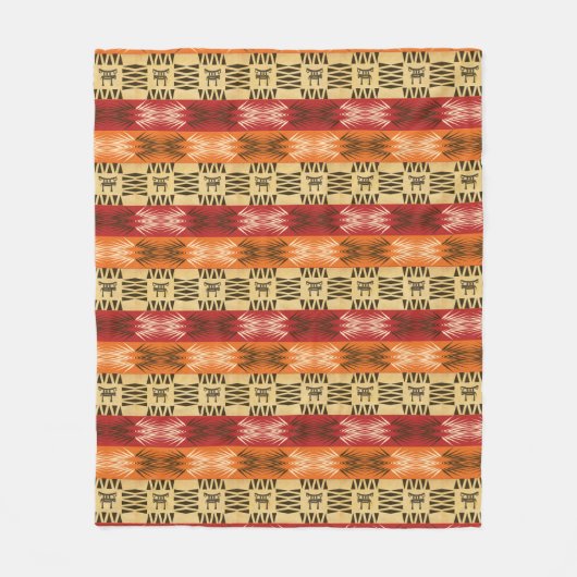 simbols.の民族のアフリカパターン フリースブランケット (正面)