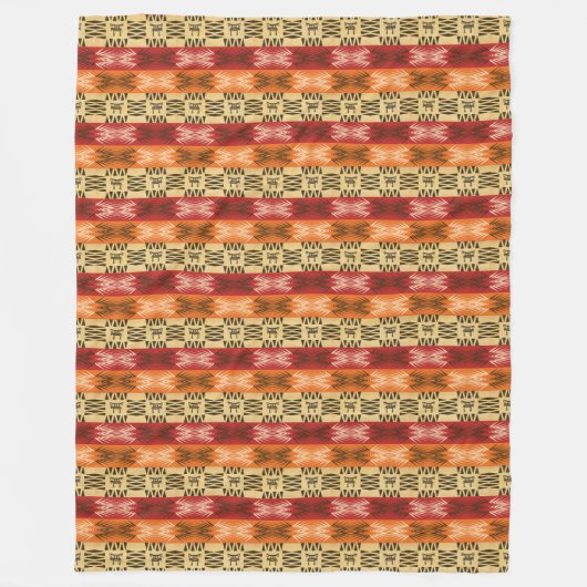 simbols.の民族のアフリカパターン フリースブランケット (正面)
