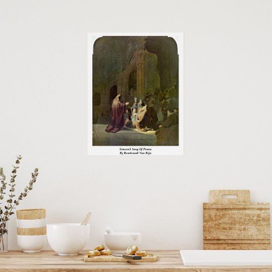 Simeon S�の賛美の歌Rembrandt Van Rijn ポスター (キッチン)