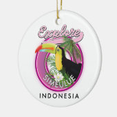 Simeulue Indonesiaのロゴを探る。 セラミックオーナメント (左)