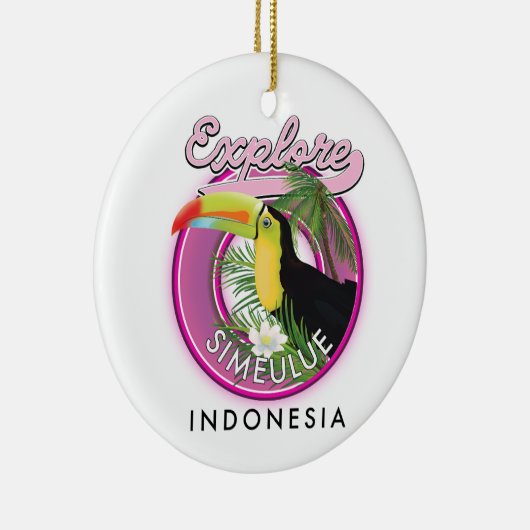 Simeulue Indonesiaのロゴを探る。 セラミックオーナメント (右)