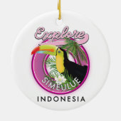 Simeulue Indonesiaのロゴを探る。 セラミックオーナメント (裏面)