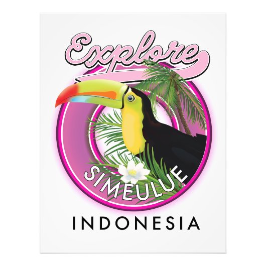Simeulue Indonesiaのロゴを探る。 フォトプリント (正面)