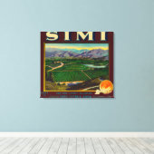 Simi Orange LabelSanta Susana, CA キャンバスプリント (インサイチュ (ウッドフロア))
