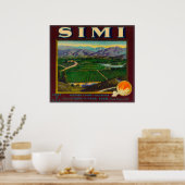 Simi Orange LabelSanta Susana, CA ポスター (キッチン)