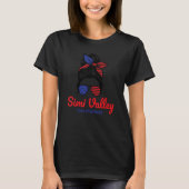 Simi Valley California Retro Messy Bun Tシャツ (正面)