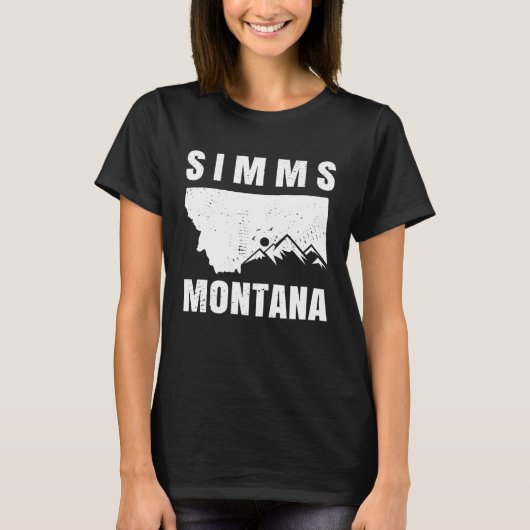Simms Montana MT Fishing And Hiking Tシャツ (正面)