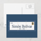 Simon Bolivarの道路標識、スクレ、ボリビア ポストカード (正面/裏面)