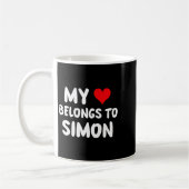 Simon - My Heart Belongs To Simon - Love Premium T コーヒーマグカップ (左)