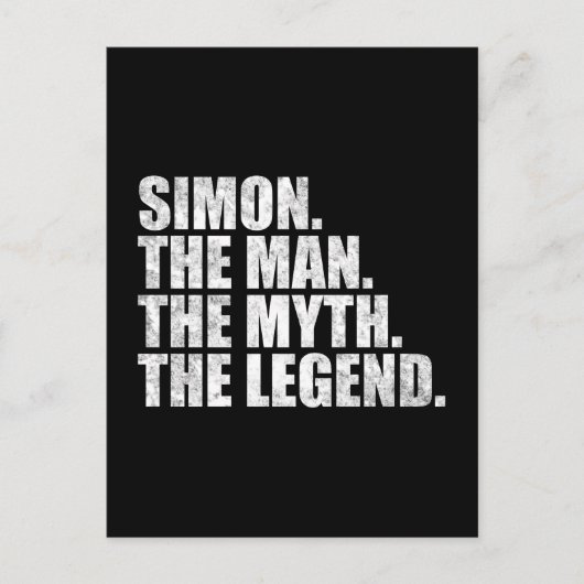 Simon name, Simon The Man The Myth The Legend ポストカード (正面)