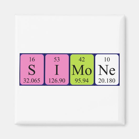 Simone periodic table name magnet マグネット (正面)