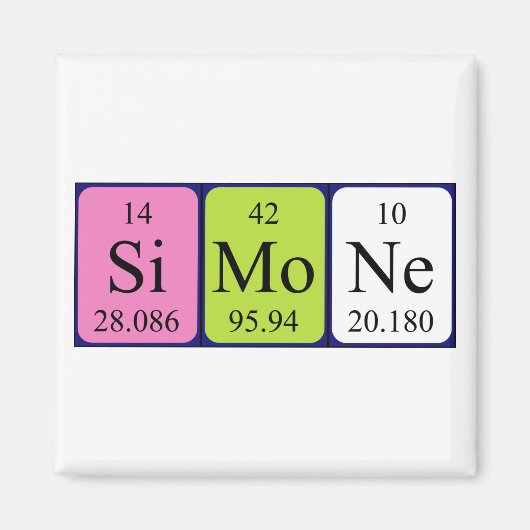 Simone periodic table name magnet マグネット (正面)