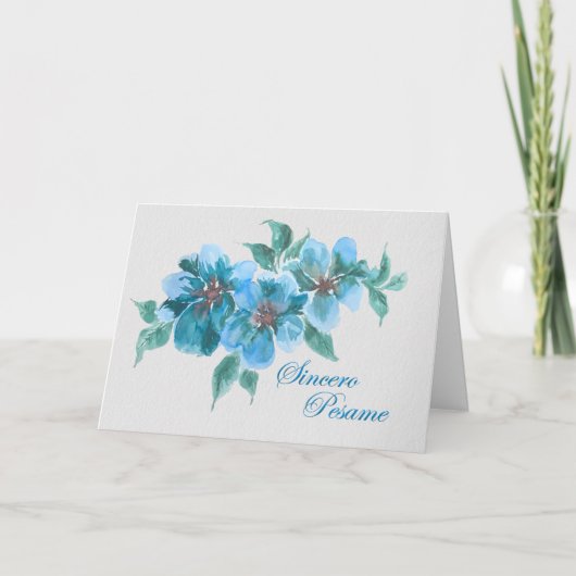Simpatia Floral Azul - Spanish Sympathy Card カード (正面)